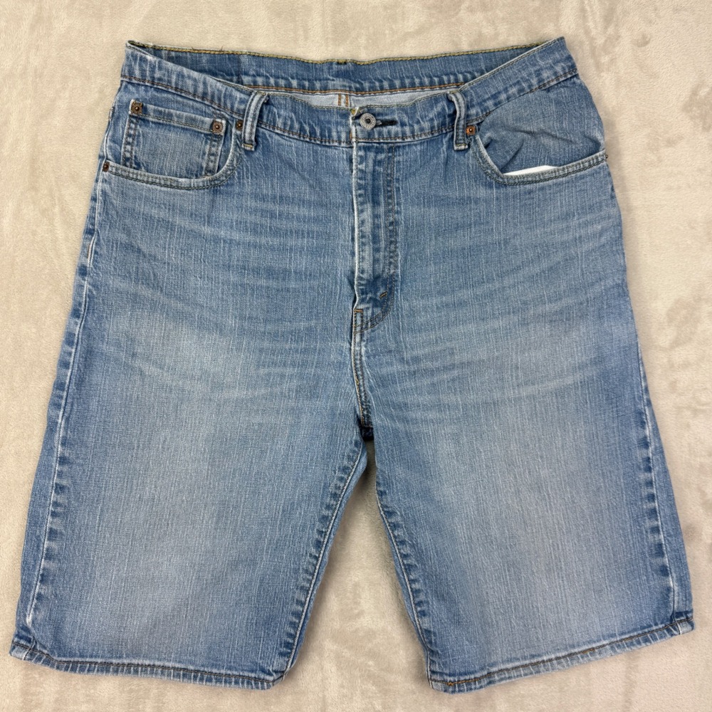 Levi 569 Strauss Denim Jean Shorts Mens 36 Blue Relaxed Casual Loose Baggy Jorts